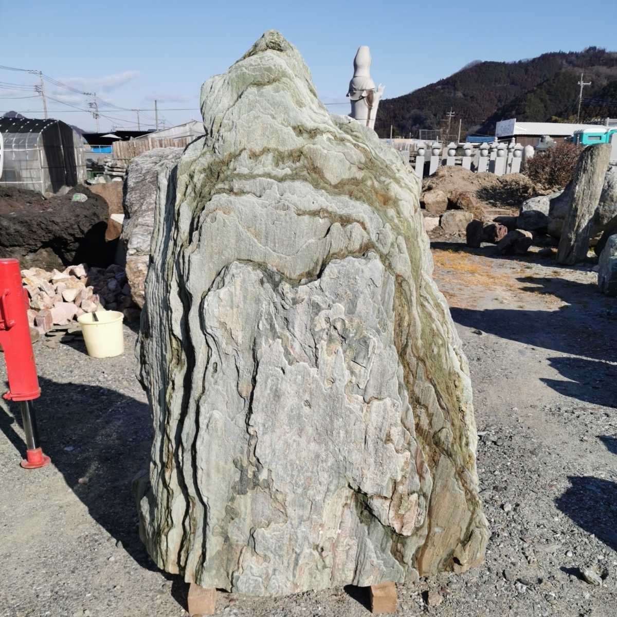 虫食い三波石956キロ 庭石鑑賞石石盆石水石灯籠庭坪庭盆栽ガーデニング