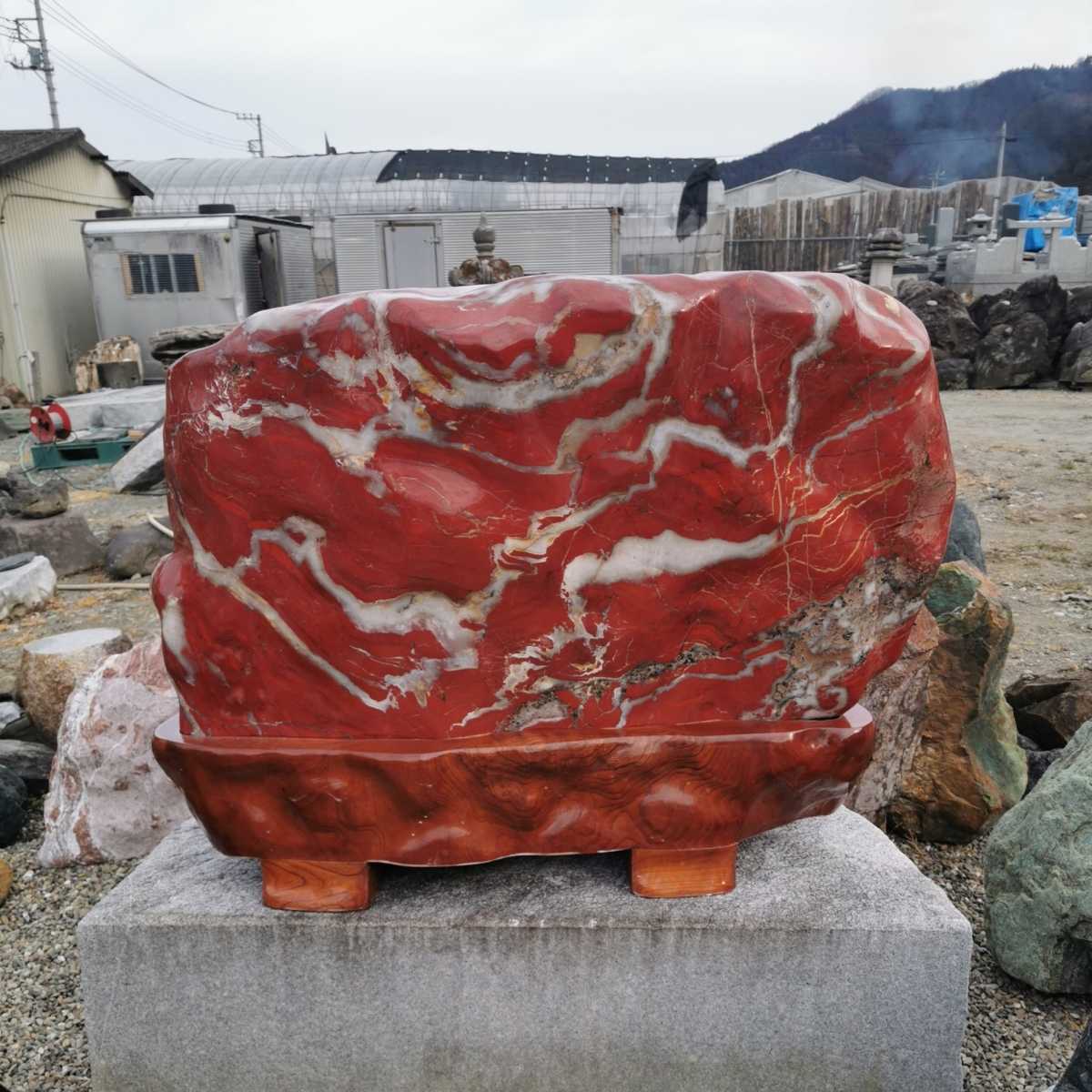 レッドジャスパー275キロ 赤玉石庭石鑑賞石石盆石水石灯籠庭坪庭 レッドジャスパー275キロ 赤玉石庭石鑑賞石石盆石水石灯籠庭坪庭