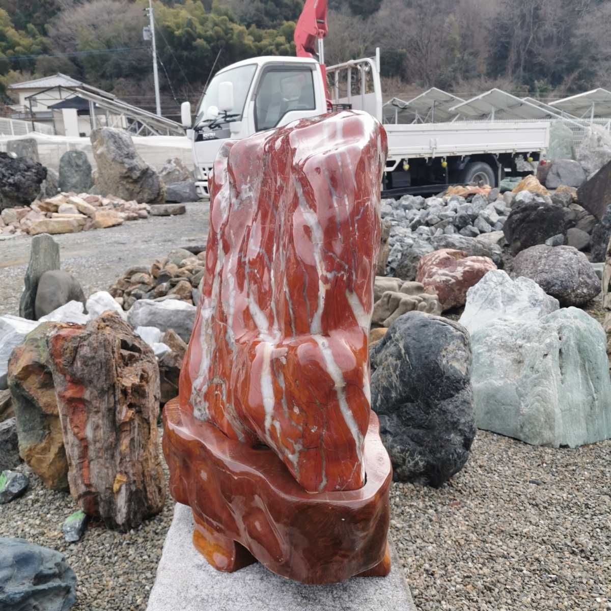 レッドジャスパー275キロ 赤玉石庭石鑑賞石石盆石水石灯籠庭坪庭 レッドジャスパー275キロ 赤玉石庭石鑑賞石石盆石水石灯籠庭坪庭