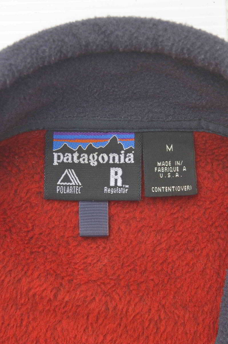 アメリカ製 PATAGONIA 25130 R2 パタゴニア・レギュレーター２ フリースジャケット M 赤 Polartec 中古_画像7