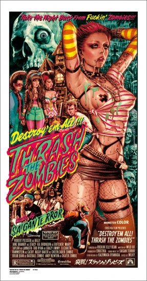 ロッキンジェリービーン ”Destroy’em All! Thrash the Zombies” ポスター シリアルナンバー&サイン入 新品 即決 国内正規品【送料無料】