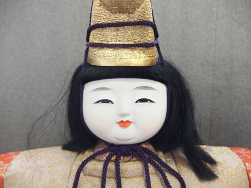 100427w[ size B] doll hinaningyo parent . decoration kimekomi doll / Hinamatsuri /. inside reverse side sama /.. sama /H31.5cm/ glass case entering / tatami attaching / secondhand goods 