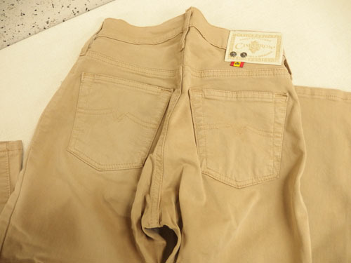 0220095a[CIMARRON Cimarron stretch cotton boots cut pants ] beige 25 -inch / unused passing of years goods / length of the legs 84.5cm/ storage dirt equipped 