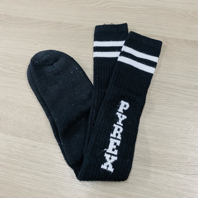 【希少/中古】正規品 PYREX VISION LONG LOGO SOCKS BLACK / Virgil Ablor 靴下 ロング ソックス パイレックス ビジョン OFF-WHITE_画像1