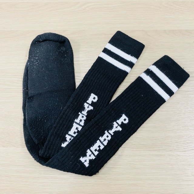 【希少/中古】正規品 PYREX VISION LONG LOGO SOCKS BLACK / Virgil Ablor 靴下 ロング ソックス パイレックス ビジョン OFF-WHITE_画像2