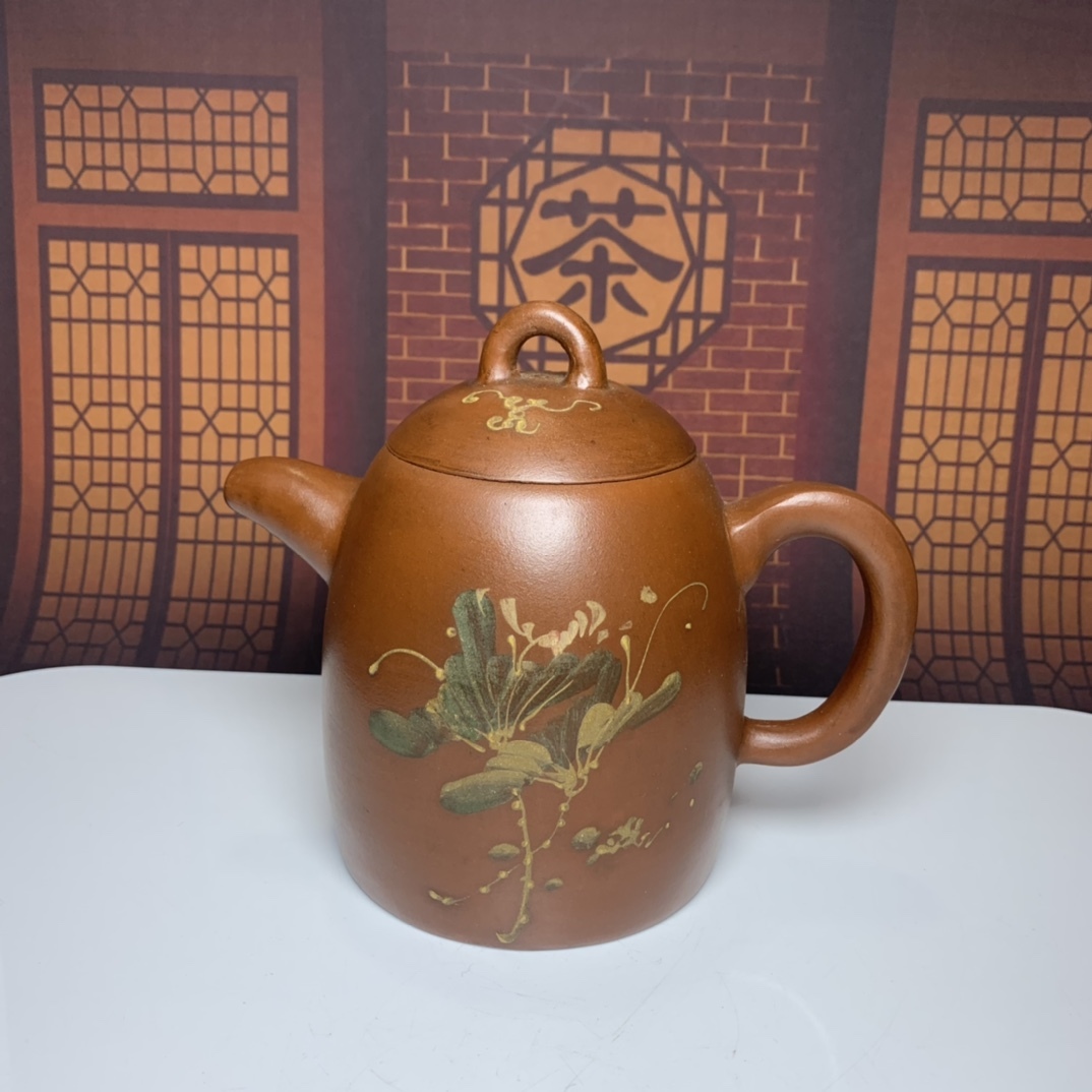 【典藏*紫砂製*秦權】茶壺 煎茶道具 稀少 中国古美術 容量：450cc_画像1