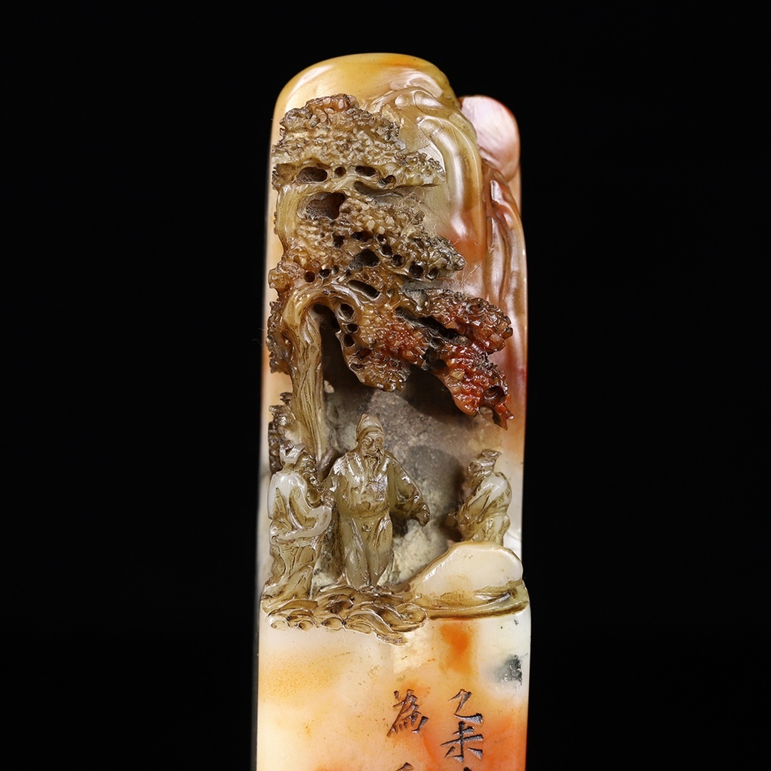 典藏*寿山石精彫*深山會友印章】印鑒 篆刻印 超美品 中国古美術 印鑑 典藏*寿山石精彫*深山會友印章】印鑒 篆刻印 超美品 中国古美術 印鑑