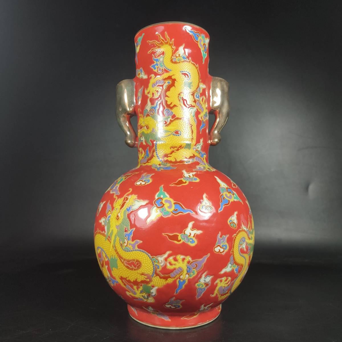 【典藏*陶瓷器*清代 人物賞瓶】花瓶 古賞物 超美品 中国古美術 時代物 兩點同出_画像3