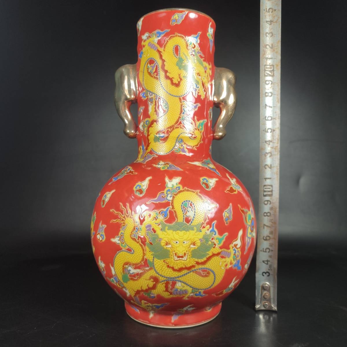 典藏*陶瓷器*清代人物賞瓶】花瓶古賞物超美品中国古美術時代物兩點同出