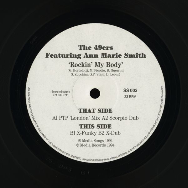試聴 49ers - Rockin' My Body [12inch] Scorpio Scorpio Records UK 1994 House_画像1