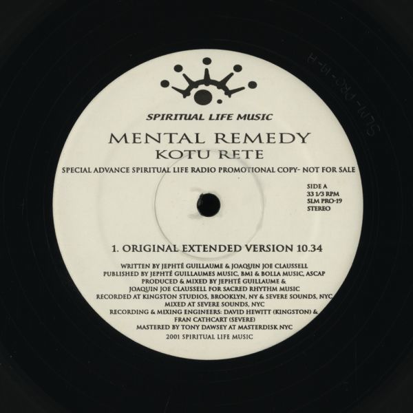 試聴 Mental Remedy - Kotu Rete [12inch] Spiritual Life Music US Promo 2001 House_画像2