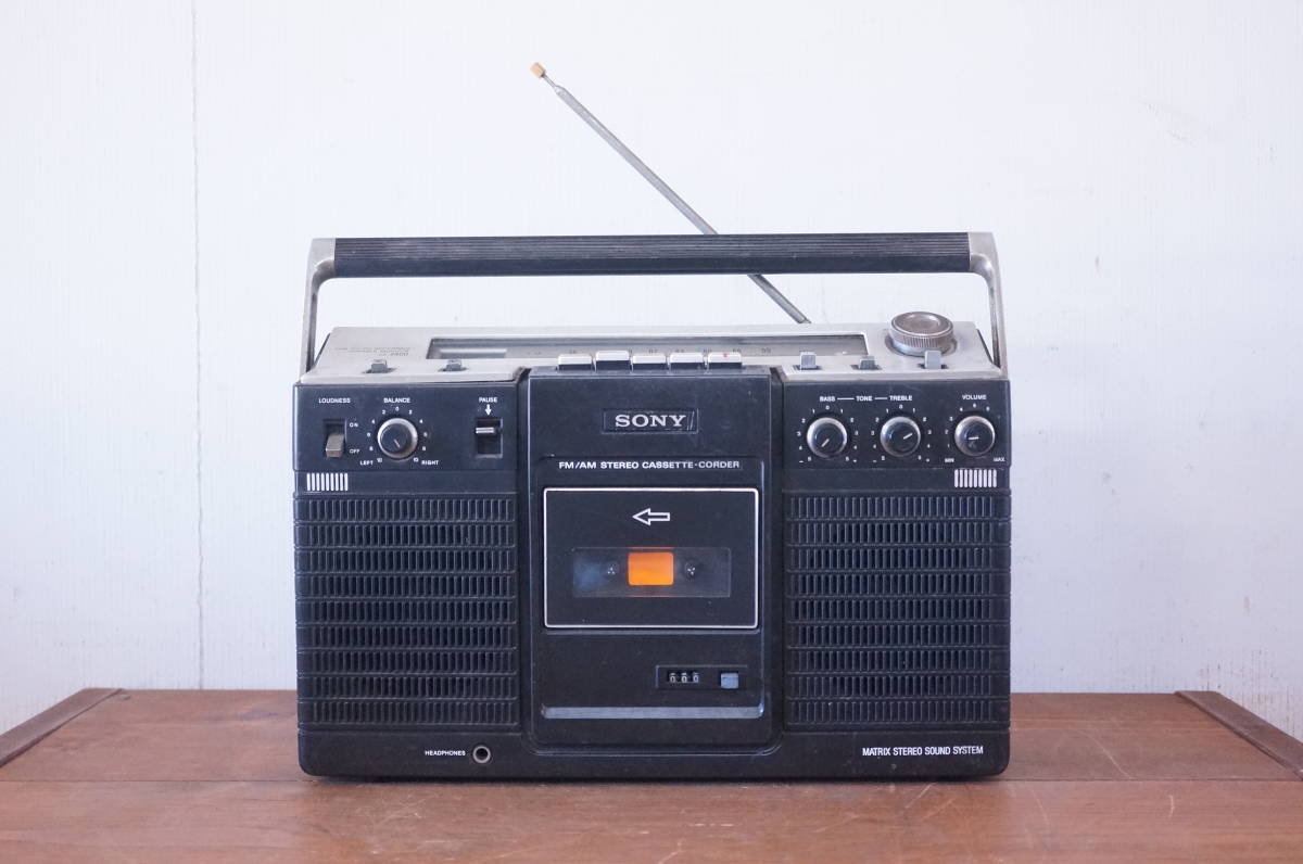 SONY ソニー CF-2400 ラジカセ ラジオ FM/AM ステレオ カセットコーダー 昭和レトロ 追加画像有り SA-2395 