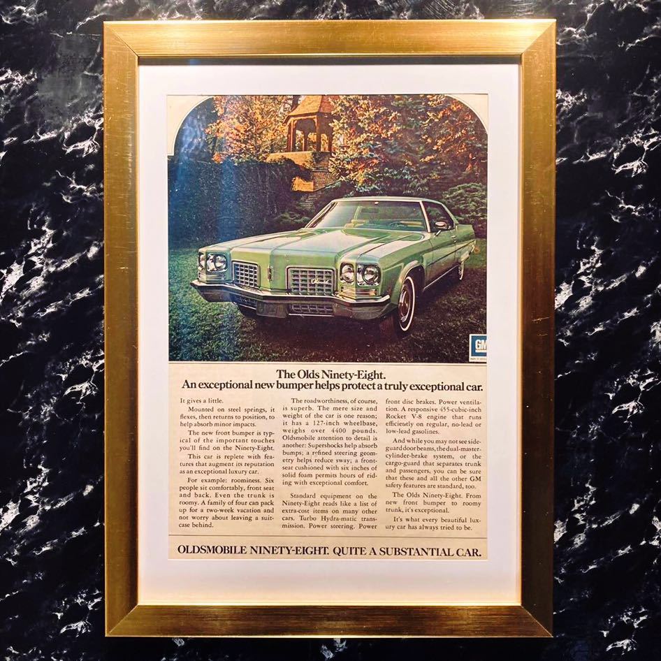 当時物 Oldsmobile 98 額入り 広告 オールズモビル 旧車 アメ車 看板 ポスター カトラス 442 ローライダー 部品 デルタ オーロラ グッズ 当時物 Oldsmobile 98 額入り 広告 オールズモビル 旧車 アメ車 看板 ポスター カトラス 442 ローライダー 部品 デルタ オーロラ グッズ