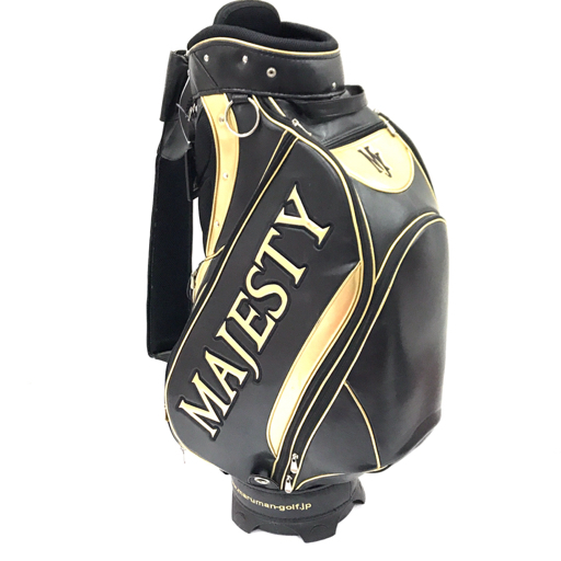 マジェスティ キャディバッグ ゴルフ用品 ゴルフバッグ ブラック × ゴールドカラー MAJESTY QY022-20