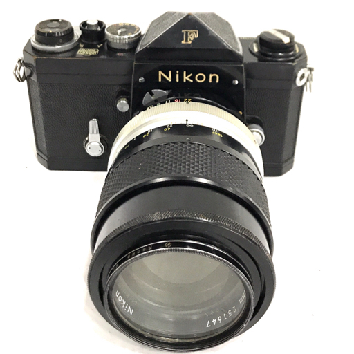 1円 Nikon F アイレベル NIKKOR-Q Auto 1:2.8 135mm フィルムカメラ ボディ レンズ ニコン C3509_画像2