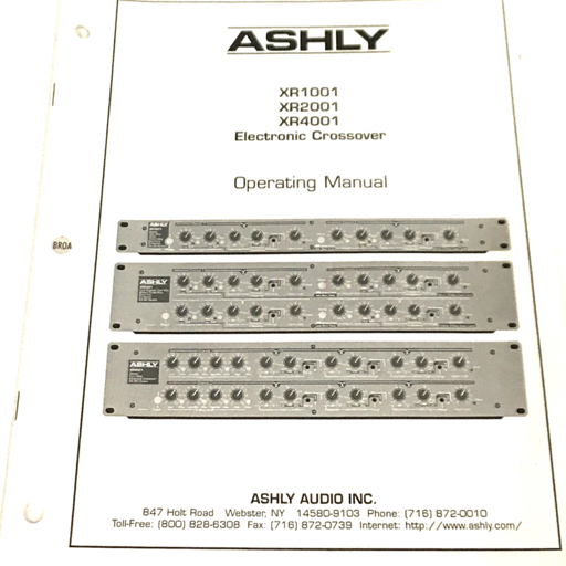 ASHLY XR1001 チャンネルデバイダー アシュリー クロスオーバー ASHLY XR1001 チャンネルデバイダー アシュリー クロスオーバー