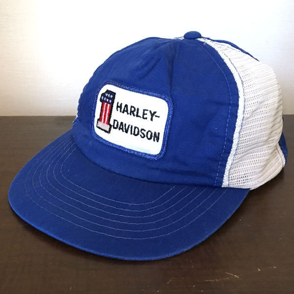 ハーレーダビッドソン ビンテージ キャップ ホワイト ブルー 卸売り HARLEY-DAVIDSON #1 Vintage White ハーレー 青 Cap Harley Bkye 白 Davidson 最大93%OFFクーポン