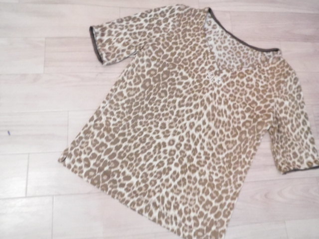 MM47 Italiya beautiful goods leopard Leopard pattern Kirakira gk Logo cut and sewn size 9 number lady's 