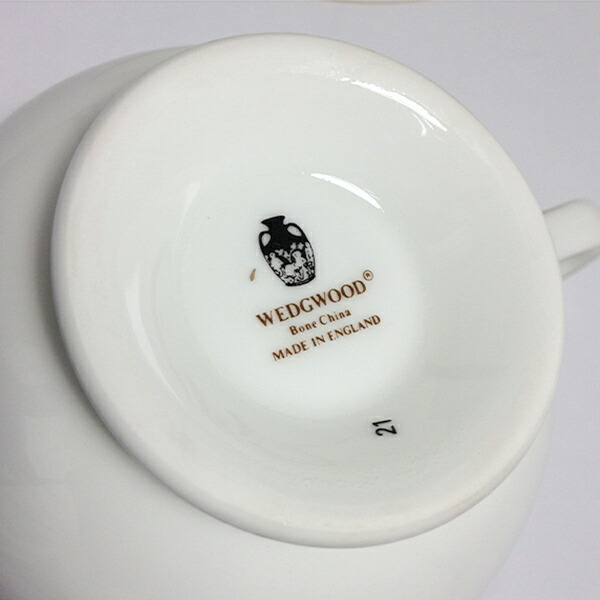 【中古】WEDGWOOD ウェッジウッド オズボーン スープカップ＆ソーサー コップ ホワイト 花柄_画像3