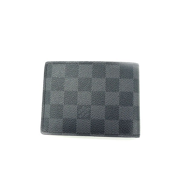 【美品】【中古】LOUIS VUITTON ルイヴィトン ダミエ コバルト 二つ折り財布 グレー系_画像1