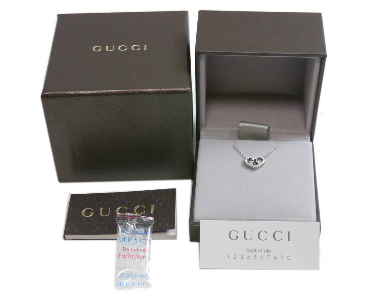  первоклассный товар Gucci колье Heart бриллиант белое золото k18 750 женский Rav Blit 