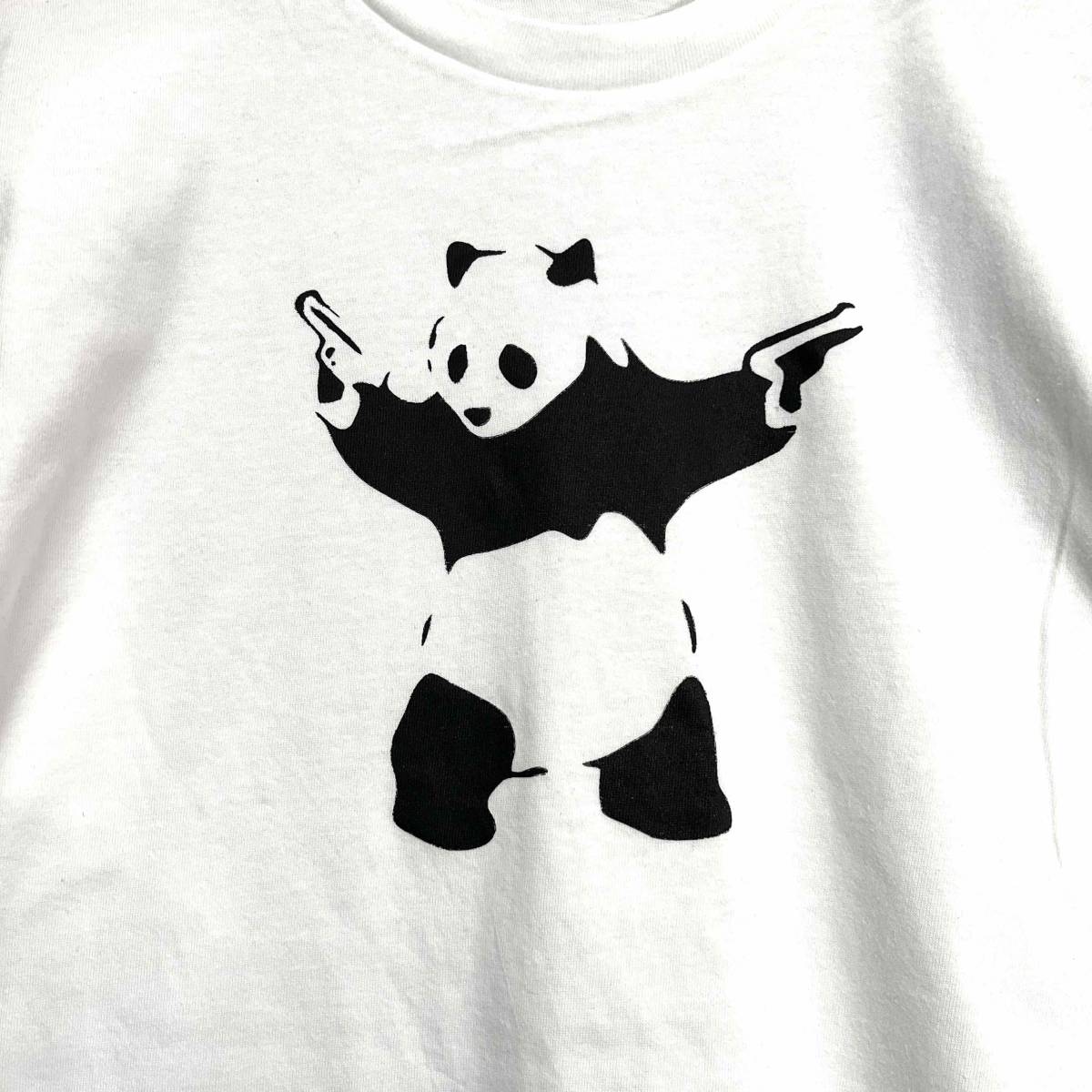 BANKSY・バンクシー・パンダ・大熊猫・長袖・Tシャツ・白・L_画像2