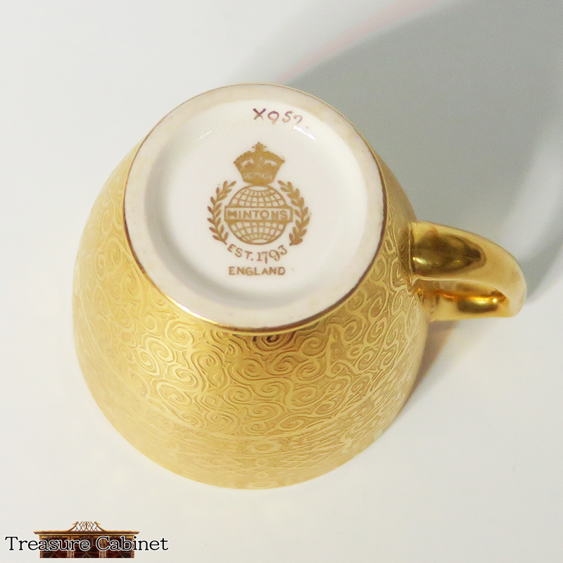 【ミントン】 シャングリラ デミタスカップ&ソーサー　/　ゴールド アンティーク食器 X597 X957 Ta-MiC3_画像7