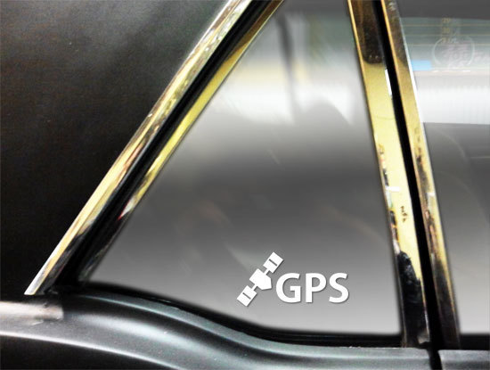  crime prevention!! GPS security sticker white 2 pieces set anti-theft A