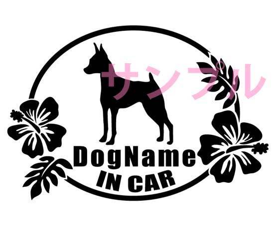 犬ワンちゃんDOG IN CAR ミニチュアピンシャー カーステッカー 横16cm_画像1