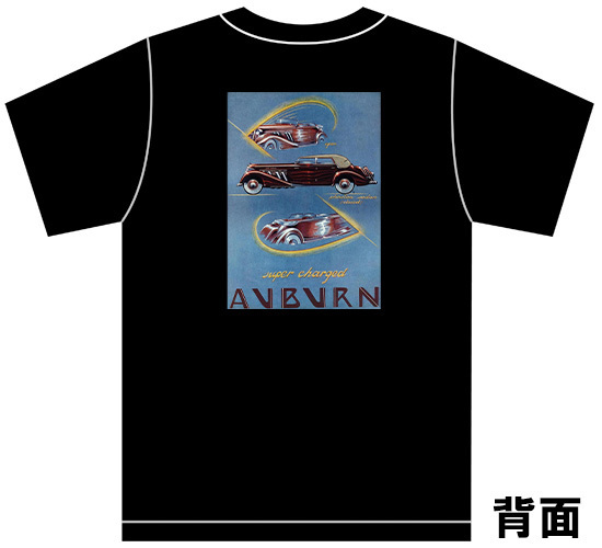 アドバタイジング オーバーン 3166 黒 Ｔシャツ 1935 1936 スピードスター オーバン アメ車 ホットロッド auburn_画像1