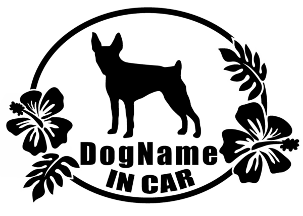 犬ワンちゃんDOG IN CAR トイフォックステリア カーステッカー 横16cm_画像1