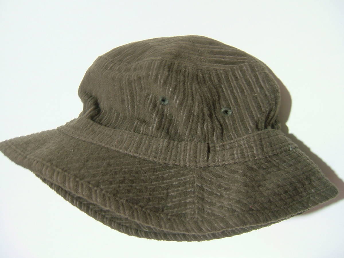 コーデュロイ帽子　ブラウン　58cm　綿100％　クロッシェ帽子　男女兼用_画像1
