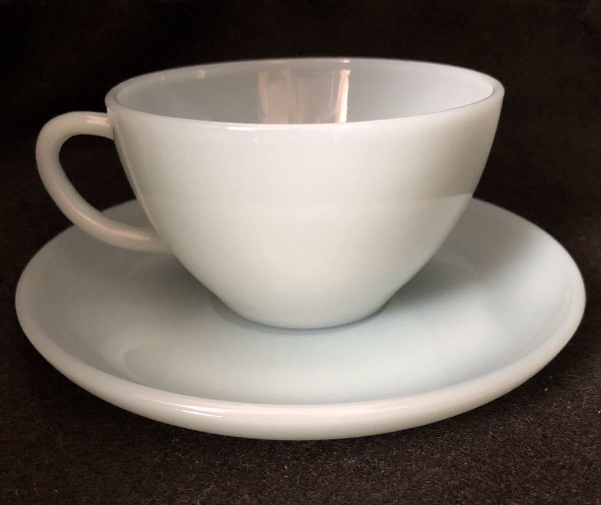  Fire King *Fire-King * бирюзовый голубой *TURQUOISE BLUE * cup & блюдце *Cup & Saucer ⑥ прекрасный товар 