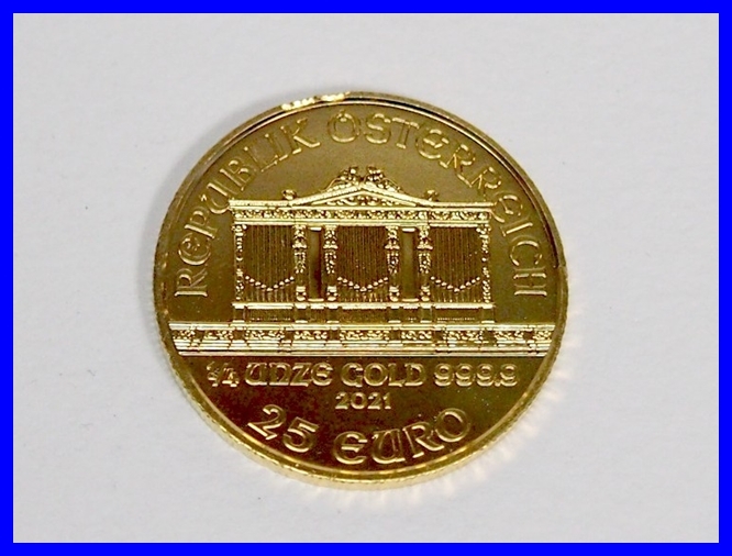 ☆2021 ウィーン ハーモニー金貨 1/4オンス ゴールド99.99