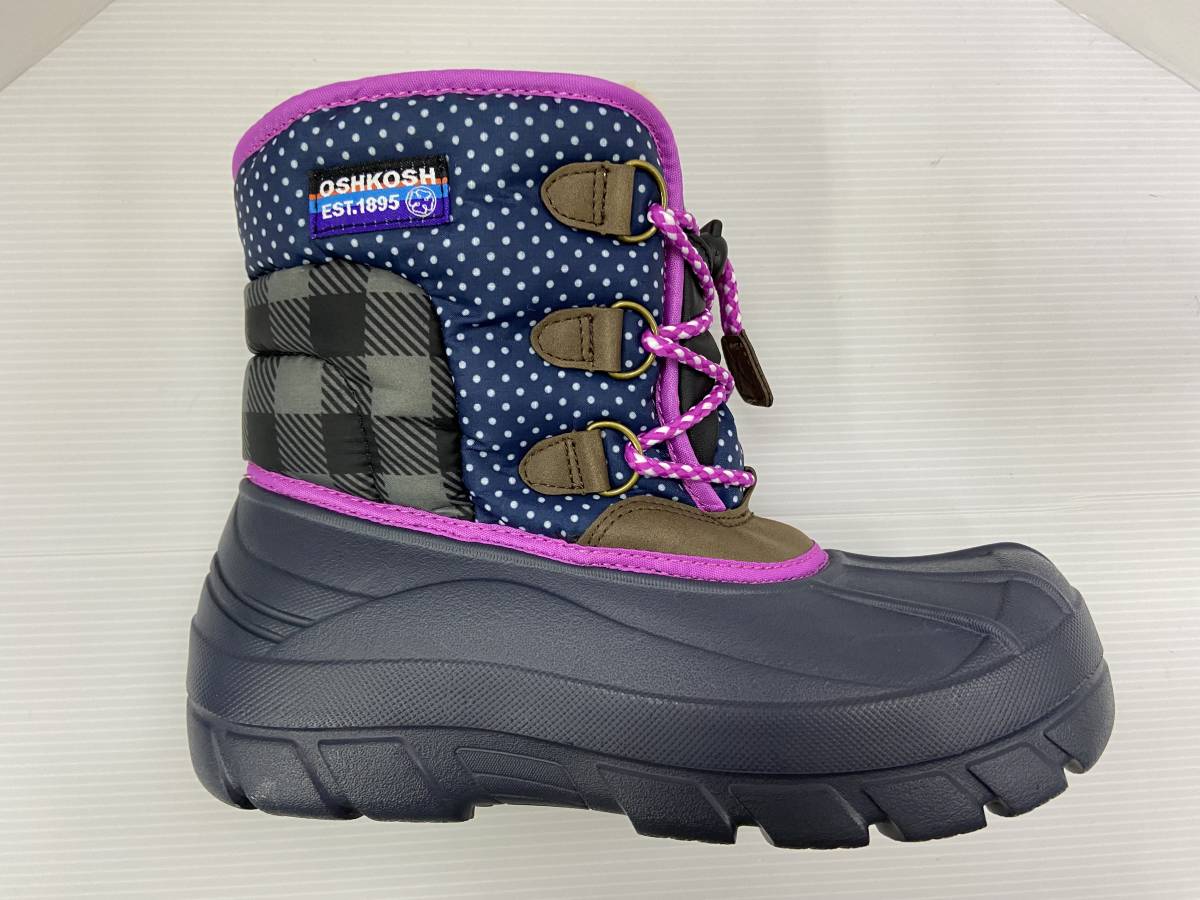 *. сделка!OSHKOSH. симпатичный snow boots 22cm темно-синий EVA материалы используя легкость шнурок. стопор . останавливать . только .. надеть обувь простой 