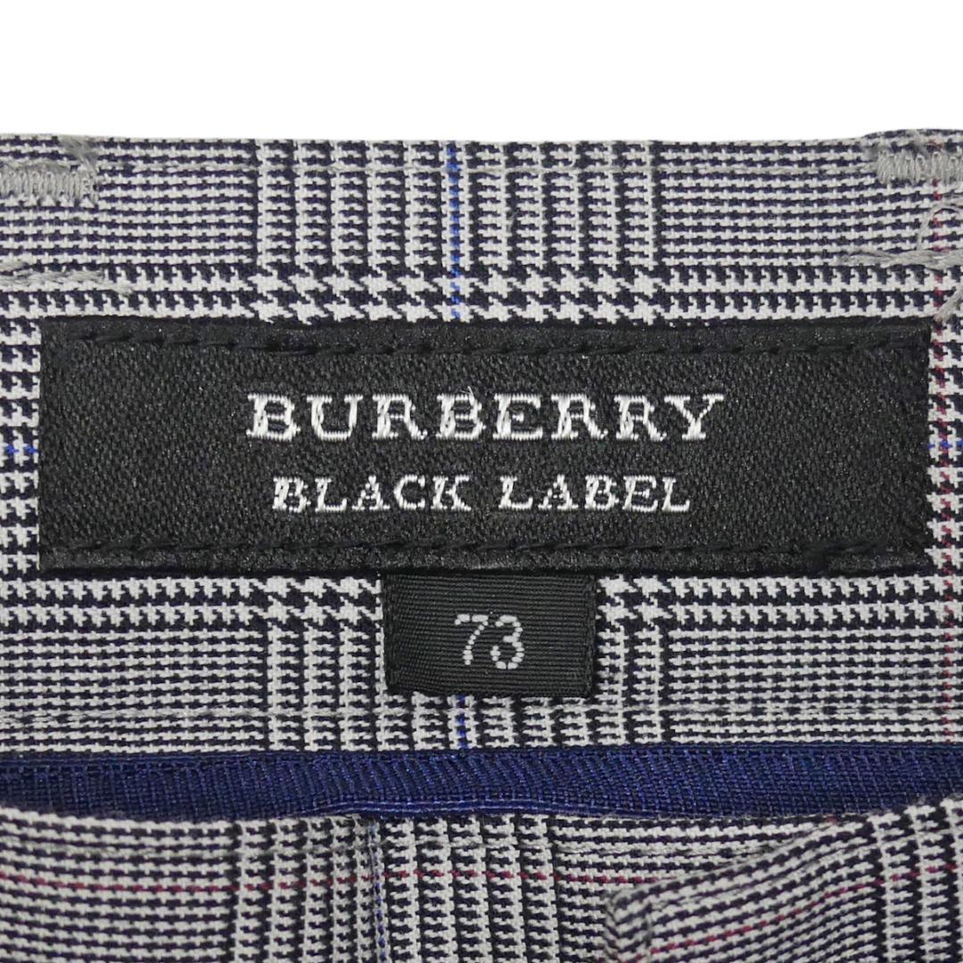 即決★BURBERRY BLACK LABE★W30位 チェックパンツ 廃盤 バーバリーブラックレーベル メンズ 73 グレー スラックス 三陽商会 ナイト刺繍_画像9