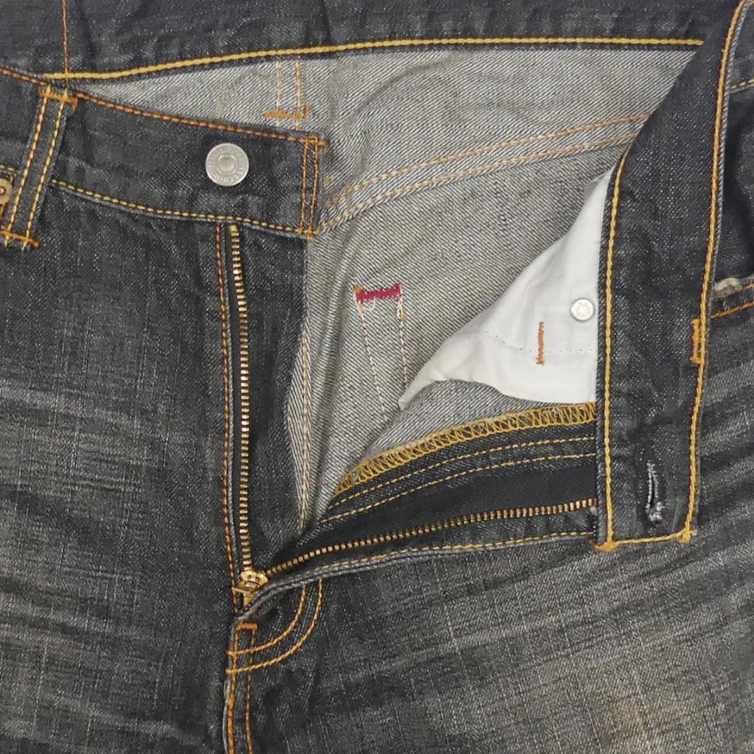 即決★リーバイス 702★W32 ストレートジーンズ Levis メンズ 黒 ブラック デニム ジップアップ デニム パンツ ジーパン ボトムス 鬼ヒゲ_画像4