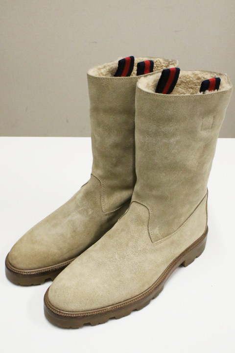 ヤフオク! - 防寒 GUCCI ロゴ ムートン ブーツ スノー グッチ...