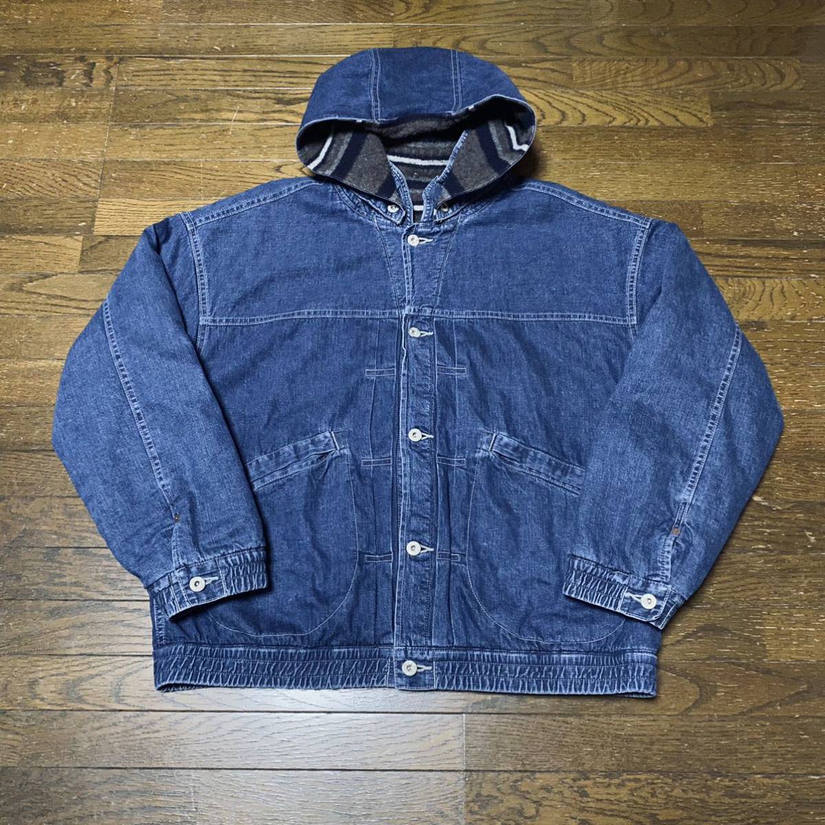 西浦 着用 美品 21AW TENDERLOIN DENIM BLANKET HOODED JKT WASH