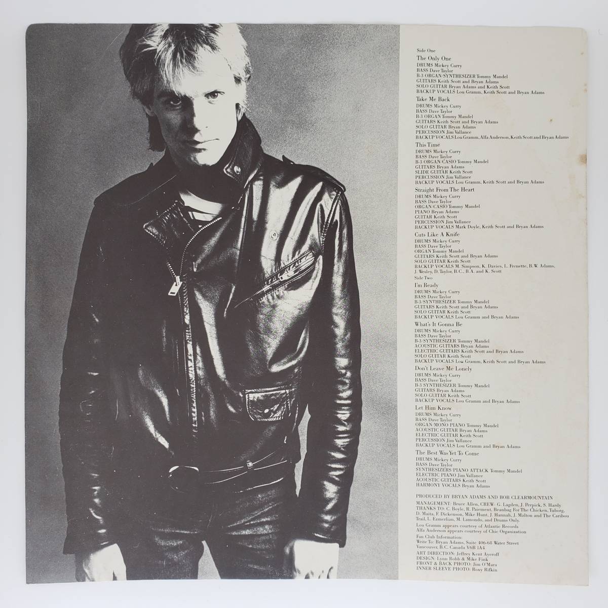 良盤屋 P-2595◆LP◆US 輸入盤 Pop Rock　ブライアン・アダムス Bryan Adams Cuts Like A Knife 1983　　まとめて送料480 _画像6