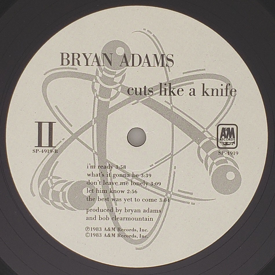 良盤屋 P-2595◆LP◆US 輸入盤 Pop Rock　ブライアン・アダムス Bryan Adams Cuts Like A Knife 1983　　まとめて送料480 _画像9