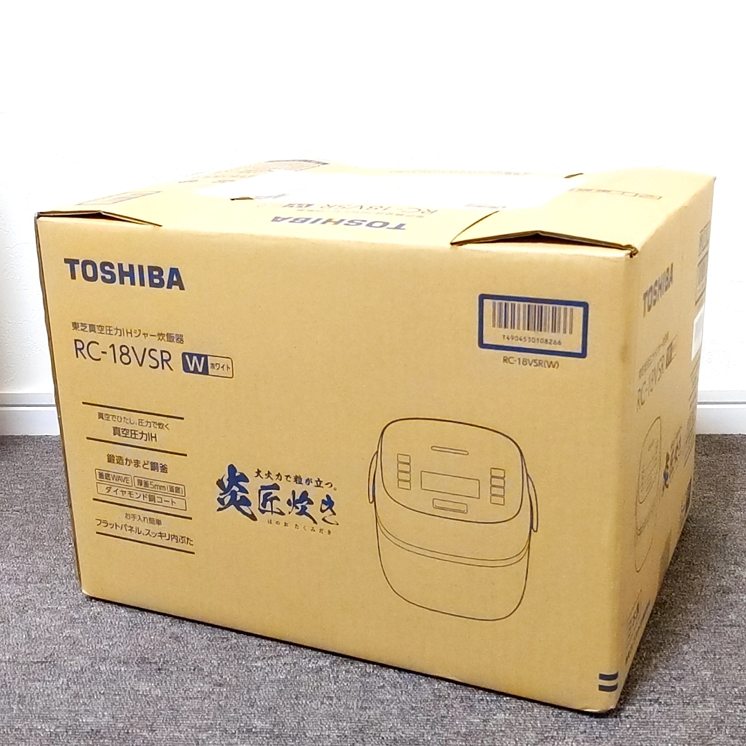 東芝　TOSHIBA　炊飯器 1升 真空圧力IH グランホワイト　RC-18VSR W　ホワイト_画像1