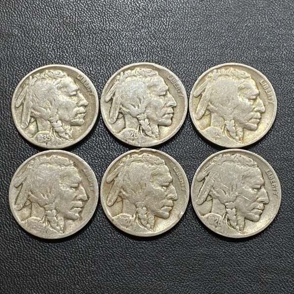 アメリカ 5セント硬貨6枚セット /バッファローニッケル/海外古銭/外国 