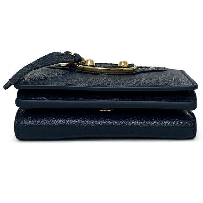 バレンシアガ 三つ折り 財布 ネイビー ゴールド クラシック 470059 未