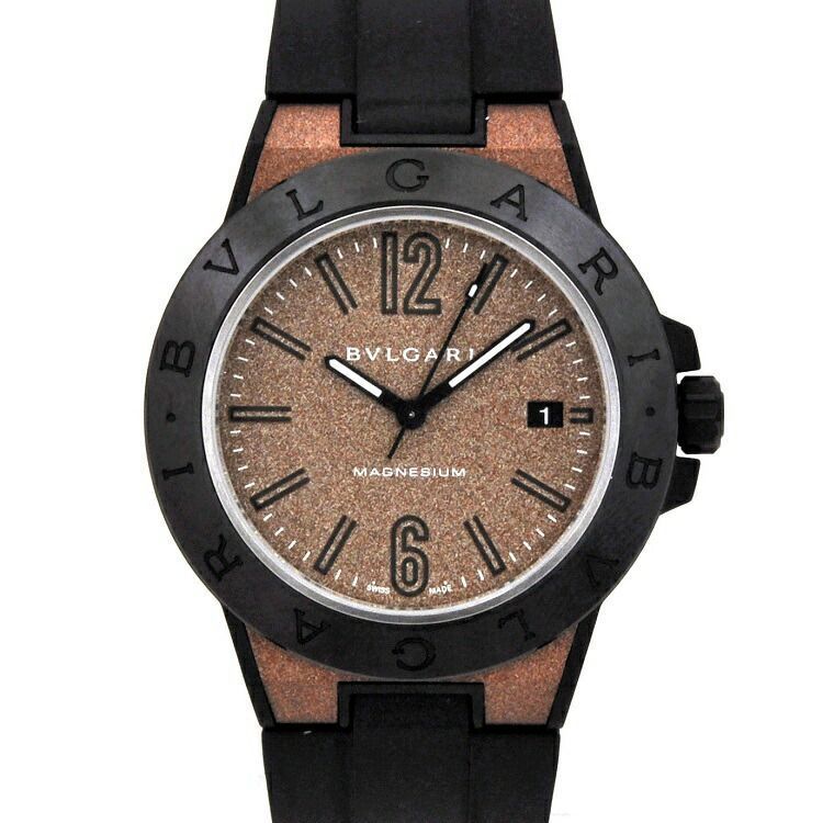 ブルガリ 腕時計 ブラック ブラウン DG41 SMC OH済み マグネシウム ピーク セラミック ラバー