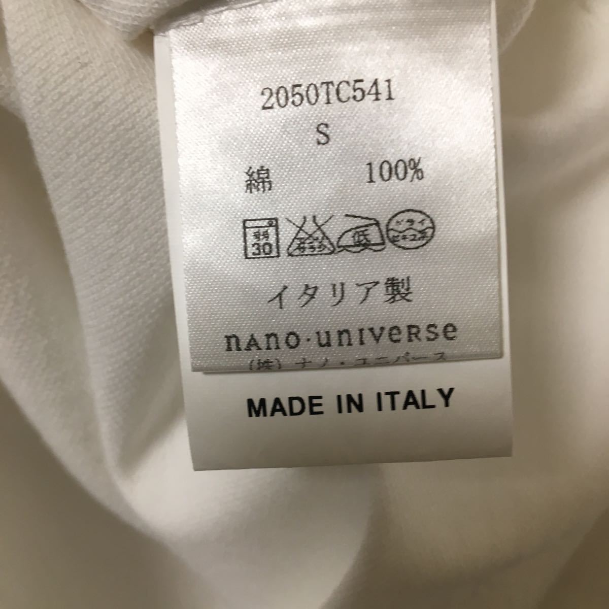 *[ популярный ]nano*universe nano * Universe / GUY ROVER/ специальный заказ kanoko застежка с планкой футболка WHITE S size