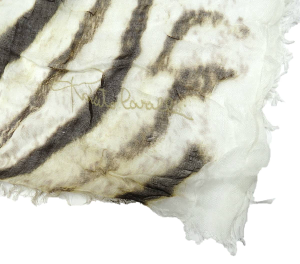 274 новый товар [Roberto Cavalliro ремень kavali] Италия производства животное рисунок белый & Brown палантин шарф весна предмет смешанные товары Europe 