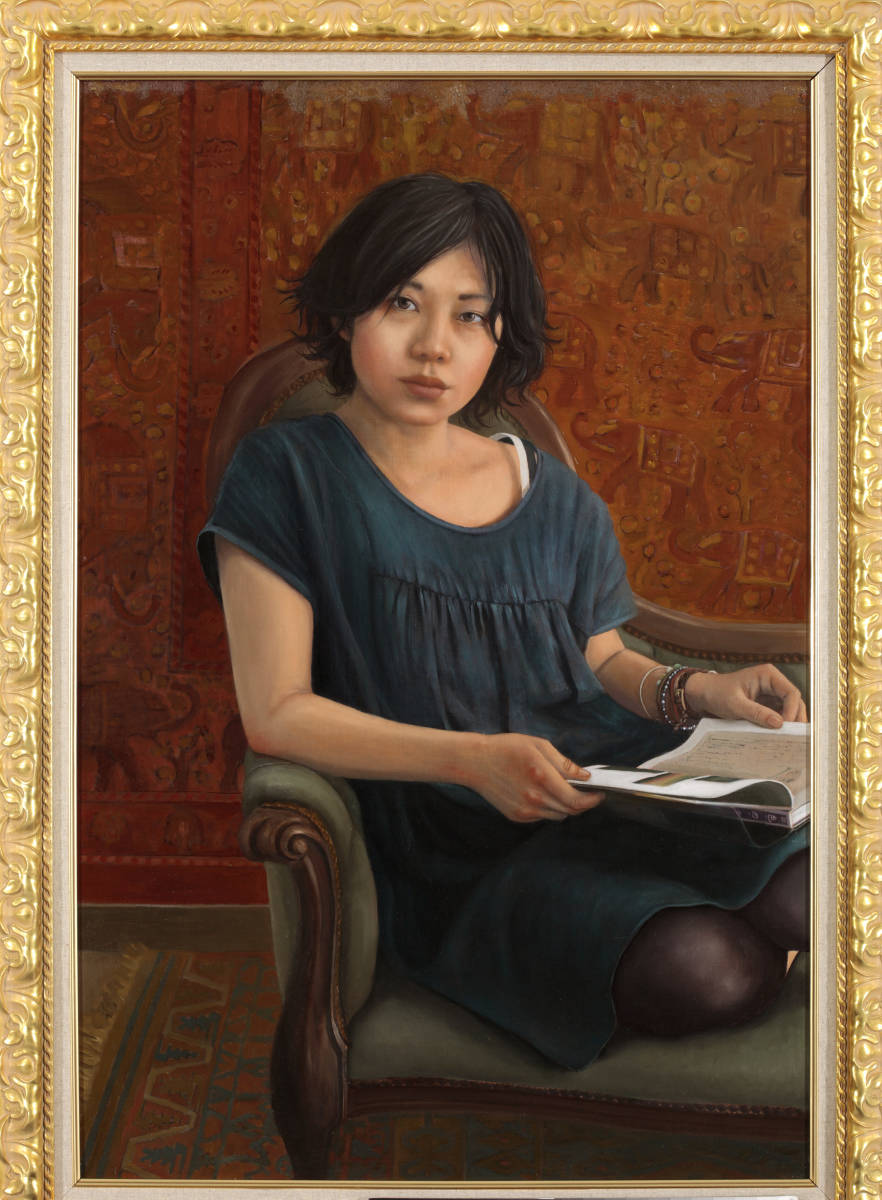 潮田和也 油彩（真作)M30『サクの肖像』Art Renewal Center(米国) 準会員 Associate Living Master 第３回ホキ美術館大賞展 特別賞