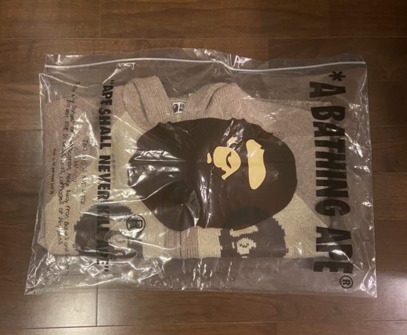 新品 Lサイズ A BATHING APE BAPE APE HEAD KNIT ZIP HOODIE エイプ