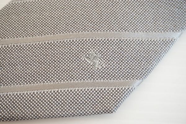  клик post возможно [ быстрое решение ]BURBERRY BLACK LABEL Burberry Black Label мужской шелк галстук silver gray серия сделано в Японии [724070]